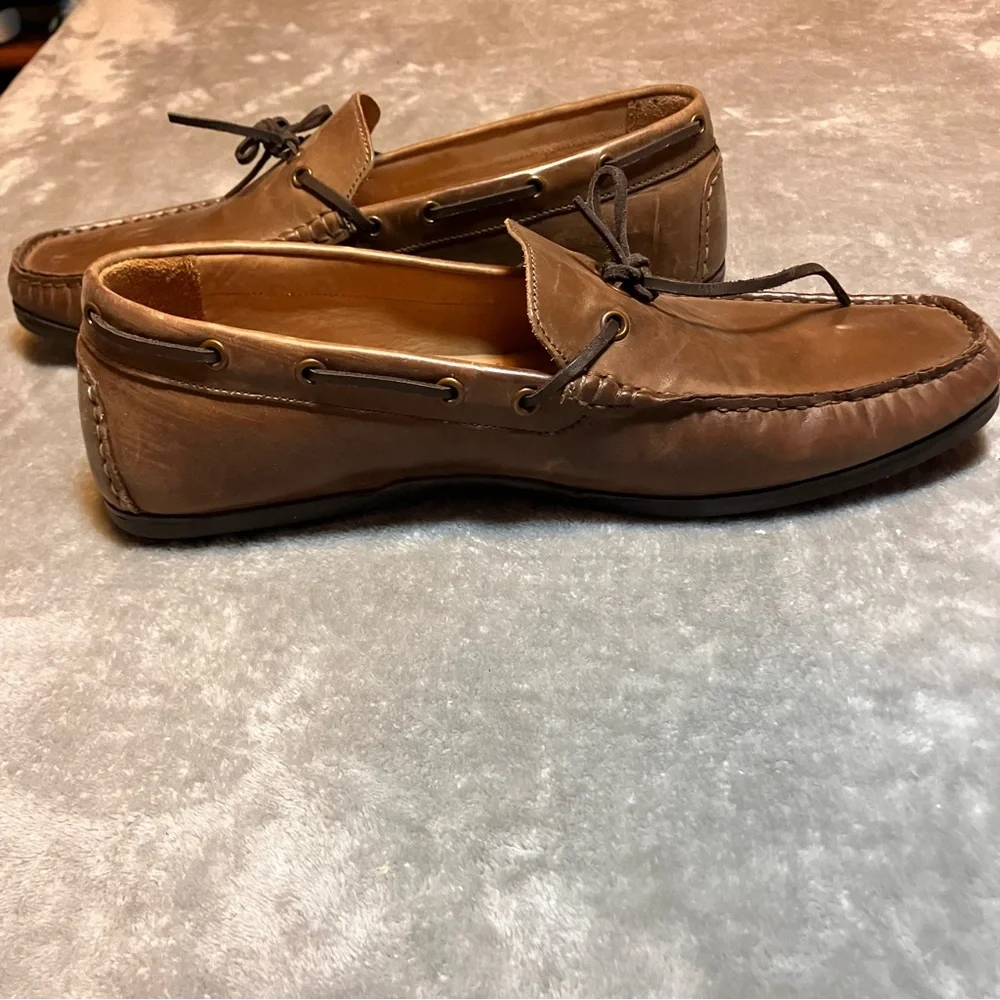 GBX Henley Men's‎ Tan Leather Boat Shoes Moccasins Loafers Driving Old Money